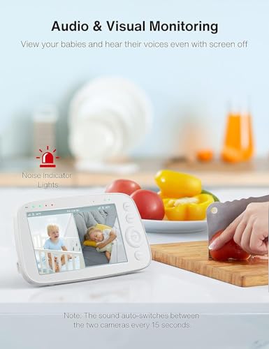 HiPP Video Baby Monitor Screen, 5” Parent Unit for VAVA, Single Split-Screen, Infrared Night Vision, 2X 4X Zoom, 900ft Long Range, 4500mAh Battery, 2-Way Audio Talk
