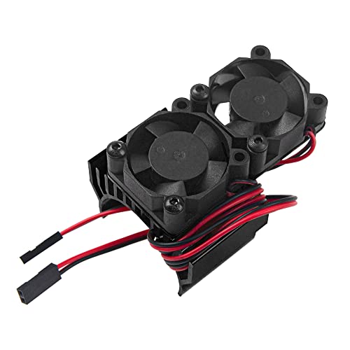 Vgoohobby Rc Motor Heatsink With Dual 5V Cooling Fan For 550 540 Size Electric Motor Heatsink Compatible With Traxxas Tamiya Redcat Hpi Wltoys Hsp Losi Rc 1/10 Car Truck Crawler (Black) #TOP23