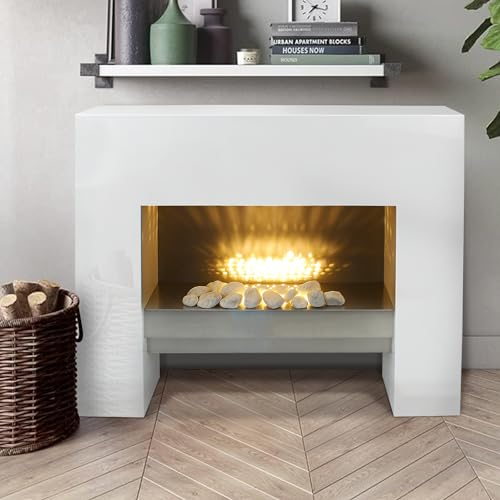 Freestanding Electric Fireplace Suite White Electric Fire and Surround 39 Inch Electric Fireplace Realistic Flame Effect 2kw Heater