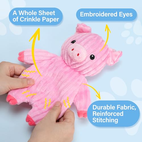 Prime Pets Dog Toys, 5 Pack, Plush Dog Squeaky Toys, No Stuffing Bodies, Crinkle Animals Pet Toy for Small Medium Large Dogs, Puppy Chew Toy to Keep Them Busy - Image 4