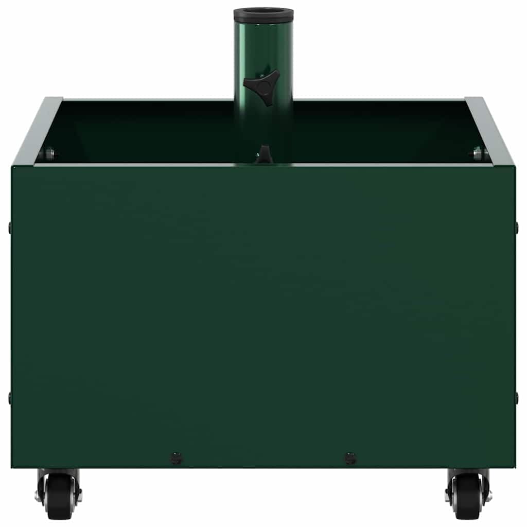 Supporto per ombrellone verde, 45 x 45 x 45 cm, in acciaio, resistente, arrotolabile, stabile, resistente alle intemperie, per giardino, terrazza, balcone, campeggio, attività all'aperto
