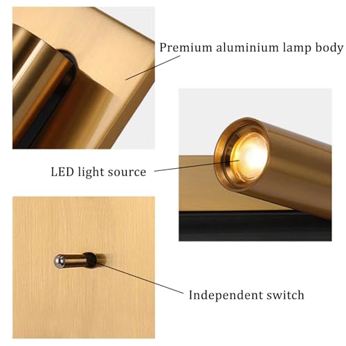 Apliques de pared LED plata con luz cálida e interruptor giratorio 5