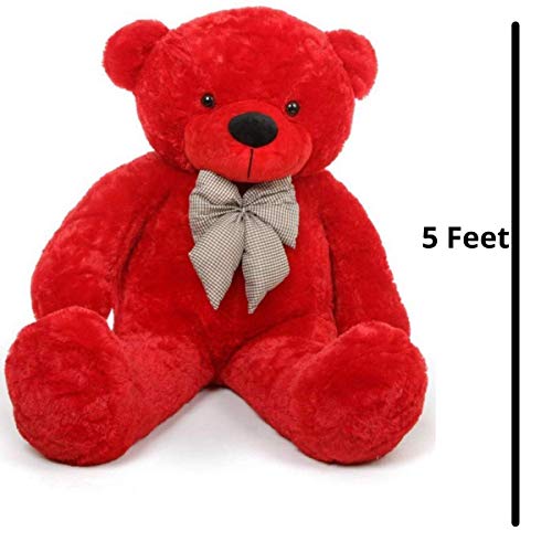Image of Giant Teddy Bear 5 Feet - Soft Plush Stuffed Toy for Kids & Girlfriend, Soft Toy for Kids - Birthday Gift for Girls, Plush Toy Big Cuddly Hugging Bear, Gifts for Valentine's Day (Red)