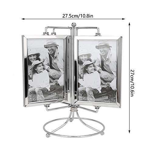 Cadre photo rotatif métallique pour optimiser l'espace de table - 4