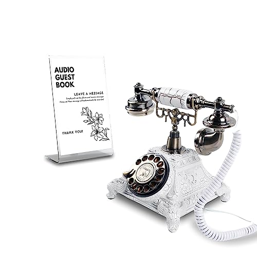 Audio GuestBook for Wedding - Record Customized Audio Messages with Guest Book – A Personal and Convenient Way to Preserve Your Special Occasions (Antique White)