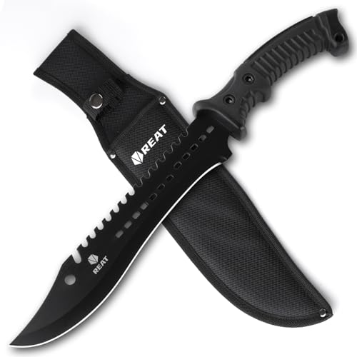Image of REAT Machete Knife with Shaeth,15 inch Lightweight Garden Tools Knife,Ergonomic No-Slip Handle, Machetes for Bushcraft, Outdoor Hunting, Garden Cutting Trees and Yard Work