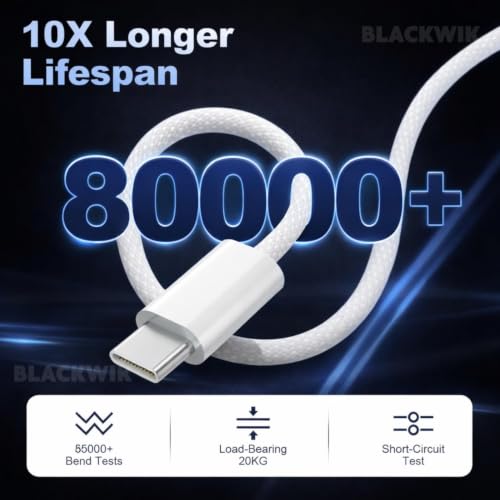 Image of Blackwik C To C cable compatible for iPhone 16 /15 Pro /ProMax /17 /17 pro