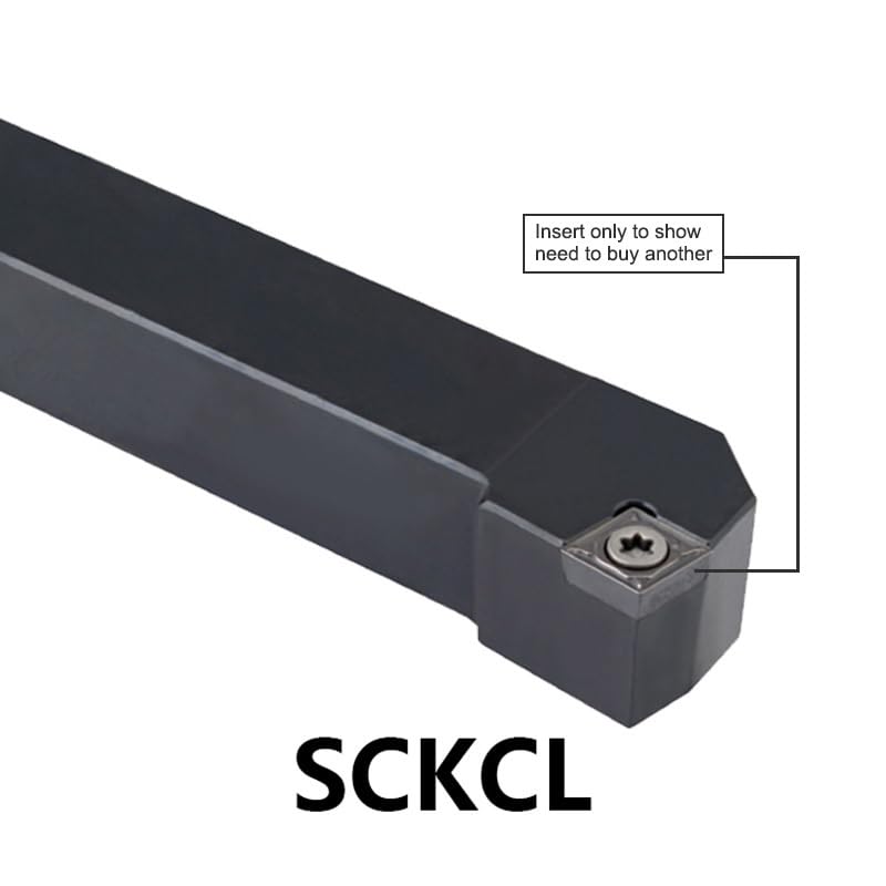 1pc CNC 10mm 12mm SCLCR-1010H06 External Turning Tool Holder CCMT09 Inserts Lathe Cutter Clamped Steel Tool for Lathe(SCLCL-1010H06)
