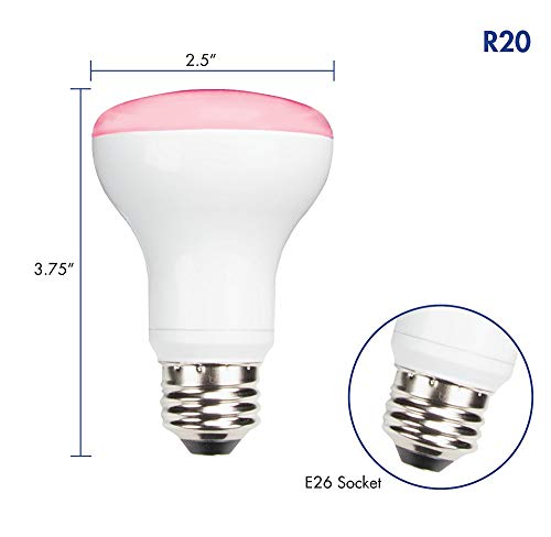 Tcp Rlr20Hh 50 Watt Equivalent Led Plant Light Bulb Shatter Resistant Energy Efficient (8W) Non-Dimmable | R20 Lamp E26 Base, Full Spectrum #TOP1
