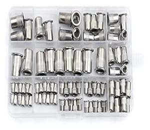 Wwbpoiuy 93-teiliges Nietmuttern-Set Edelstahl