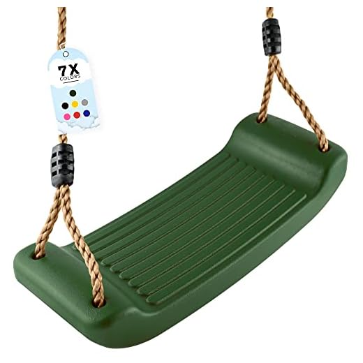 GO!elements Altalena da giardino, altalena per bambini, da esterno, per interni, con seduta a dondolo per bambini, altezza regolabile, antiscivolo, colore: verde