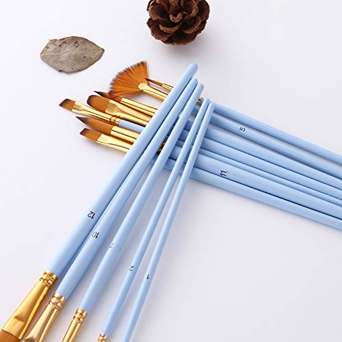 Conjunto de pincéis para aquarela, acrílico, conjunto com 12