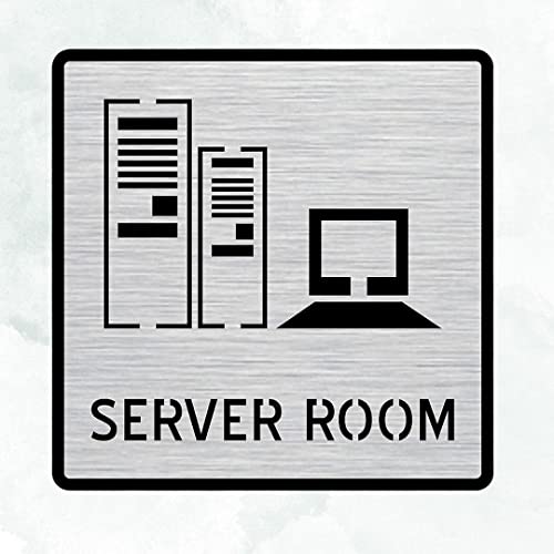 Image of CVANU 1pc Silver Acrylic SERVER ROOM Self-Adhesive Sign Board for Office /Hospital /Cafe Sign Board c85