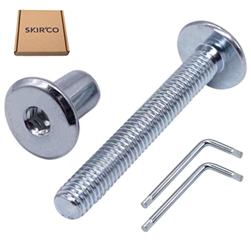 SKIR'CO (20 pcs) Zinc Plated Steel Joint Connector Bolts M6 x 50 mm With Nuts, Furniture Connector Bolt, Hex Allen Screws - Image 2