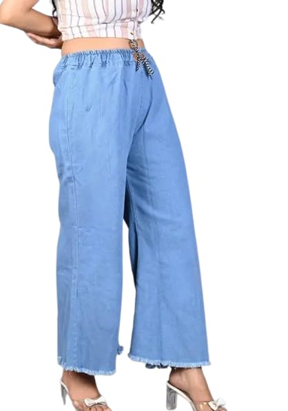 Image of Women Loose Fit Denim Jeans for Girl's Sky Blue010