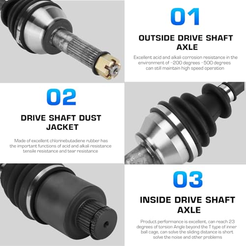 Image of Rear Left or Right CV Axle & Wheel Bearing Kit for Polaris Sportsman 400 HO /450 /500 HO /500 EFI /800 /570 2006 2007 2008 2009 2010 2011 2012 2013 2014, 2 CV Axles and 2 Wheel Bearings