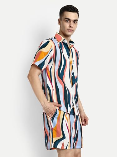 Image of DHRUVI TRENDZ Co Ord Set for Men | Trendy Night Dress for Boys | T-Shirt and Shorts Combo for Lounge | Stylish Summer and Travel Wear |Men's Matching Two-Piece for Vacation