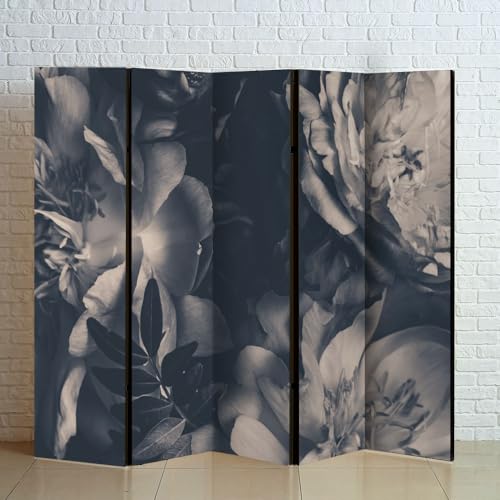 Room-Divider-Screen-3-Panels-Abstract-Black-and-Gray-Floral-Design Room Divider Screen 3 Panels Abstract Black and Gray Floral Design