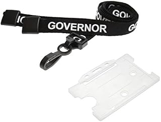 Customcard ltd® Security Neck Lanyard Black Metal Clip & Opaque Open Faced ID Card Holder