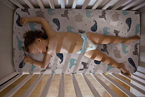 Image of BROLEX Baby Fitted Crib Sheets: Kid Crib Sheets - Set of 2 for Toddler Standard Size Crib Mattress for Boys and Girls - Jersey Knit Crib Bed Sheets Space Planet