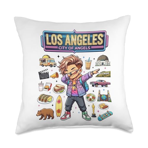 Dabbing Los Angeles Boy City of Angels Hollywood Kids Throw Pillow