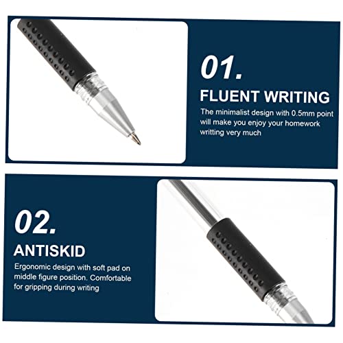 Uonlytech 12 bolígrafos ergonómicos de tinta gel negra miniatura 3