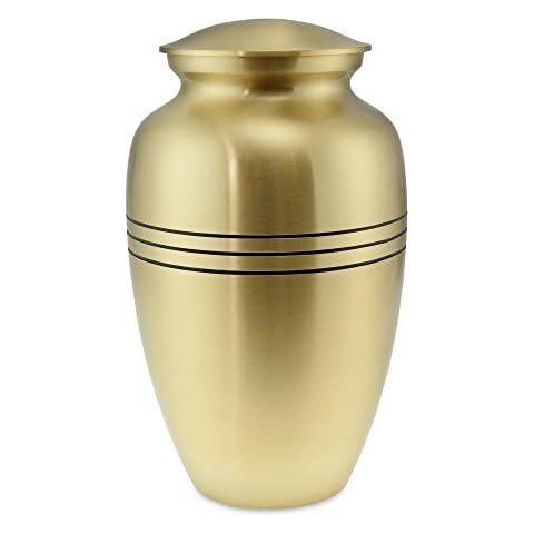 Cherished Urns Polurrian Classic Brushed Bronze Adult Cremation Urn for Ashes Cover