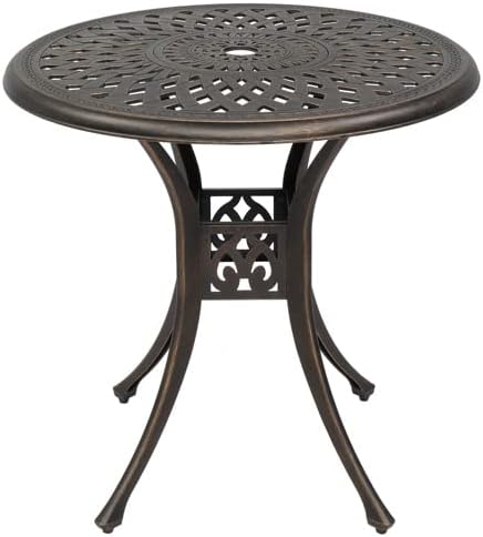 78 * 78 * 75cm Circular Diamond Top Courtyard Cast Aluminum Table Bronze