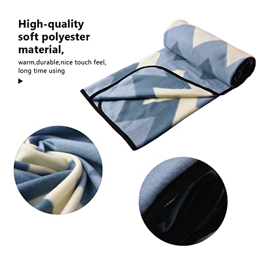 Forestfish Fleece Throw Blanket Cozy Soft Portable Travel Blanket Compact For Long Car Airplane Train Rides 60" X 40", Blue #TOP1