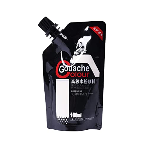 Gouache Paint White Color 100 ml Non-Toxic Gouache for Canvas and Paper Gouache Opaque Watercolor Painting Perfect Art Supplies for Artists Students and Kids