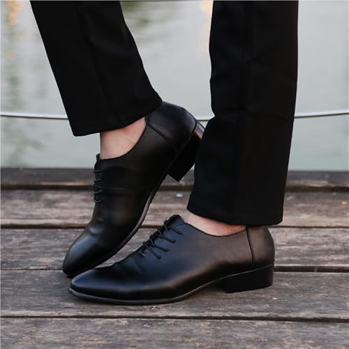 Men's British Korean Style Soft Leather Lace Up Dress Shoes Autumn Versatile Business Casual Oxfords for Young Men(9)2