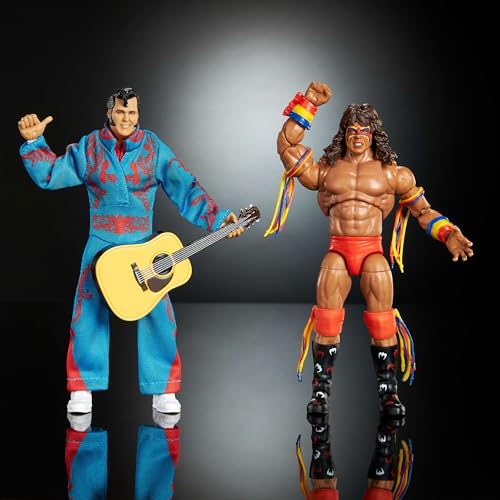 Image of Mattel WWE Coliseum Collection Action Figure 2-Pack, Set with Ultimate Warrior & Honky Tonk Man 6-inch Collectibles & Accessories Including Swappable Parts