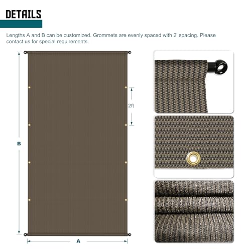 Toldo para pérgola 12x12 pies TANG de repuesto universal marrón con varillas 4