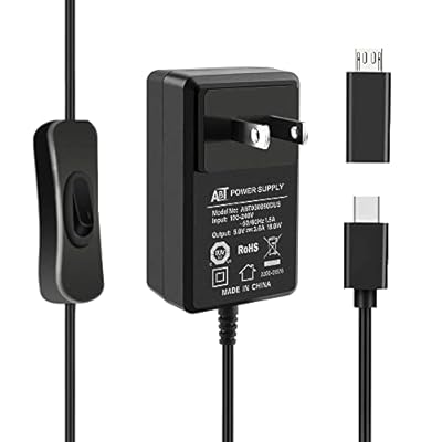 GeeekPi 18W 5V 3.6A Power Supply for Raspberry Pi 4/Orange Pi 5&5B, Type C with ON/Off Switch and Micro USB Adapter