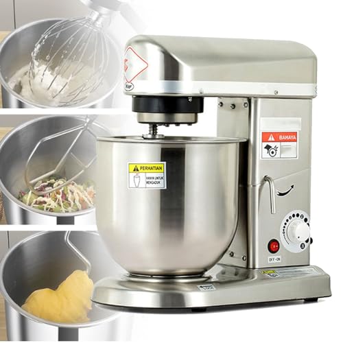 Cashwise Commercial Stand Mixer 350W/500W Electric Dough Blender with Stainless Steel Bowl Dough Hook Flat Beater Whisk, 3 In 1 Multifunctional (Stainlesssteel 10L)
