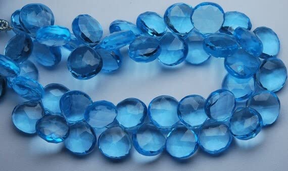 Quartz bleu ciel facetté en cœur, gemmes de qualité supérieure