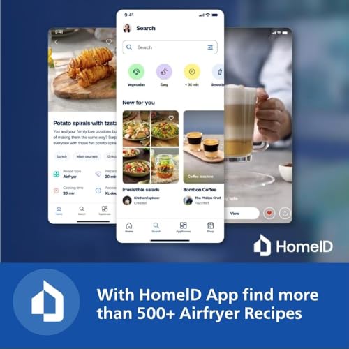 PHILIPS Air Fryer HD9200/90, uses up to 90% less fat, 1400W, 4.1 Liter, with Rapid Air Technology (Black), Large (Pack of 2) - Image 7