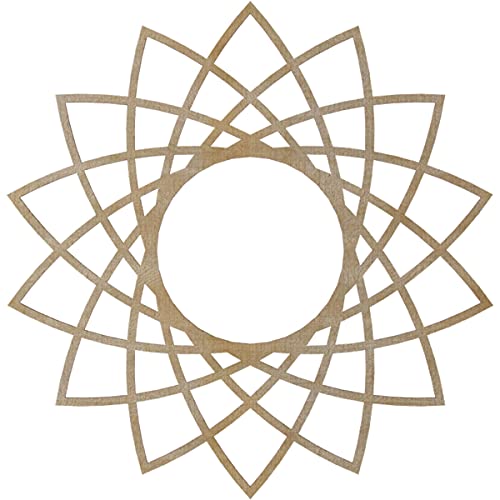 Image of Ekena Millwork 24 inchOD x 9 1 /4 inchID x 3 /8 inchT Eleanor Wood Fretwork Pierced Ceiling Medallion, Birch