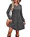 OFEEFAN Long Sleeve Sweater Dresses for Women Casual Babydoll Maternity Fall Dresses for Women 2025 Winter Early Fall Fashion Clothing Deals School Teacher Outfits Dark Grey XL