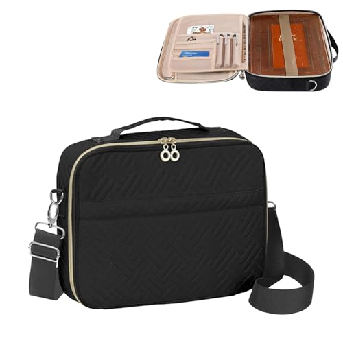 Bibeltasche, Bibelhülle Bibelumschlag Tasche mit Griff und Schulterriemen, Bibelschutz Hülle, Große Bibel Buch Tragetasche mit Mehreren Taschen und Reißverschluss, Bibeletui Buchtasche für Frauen