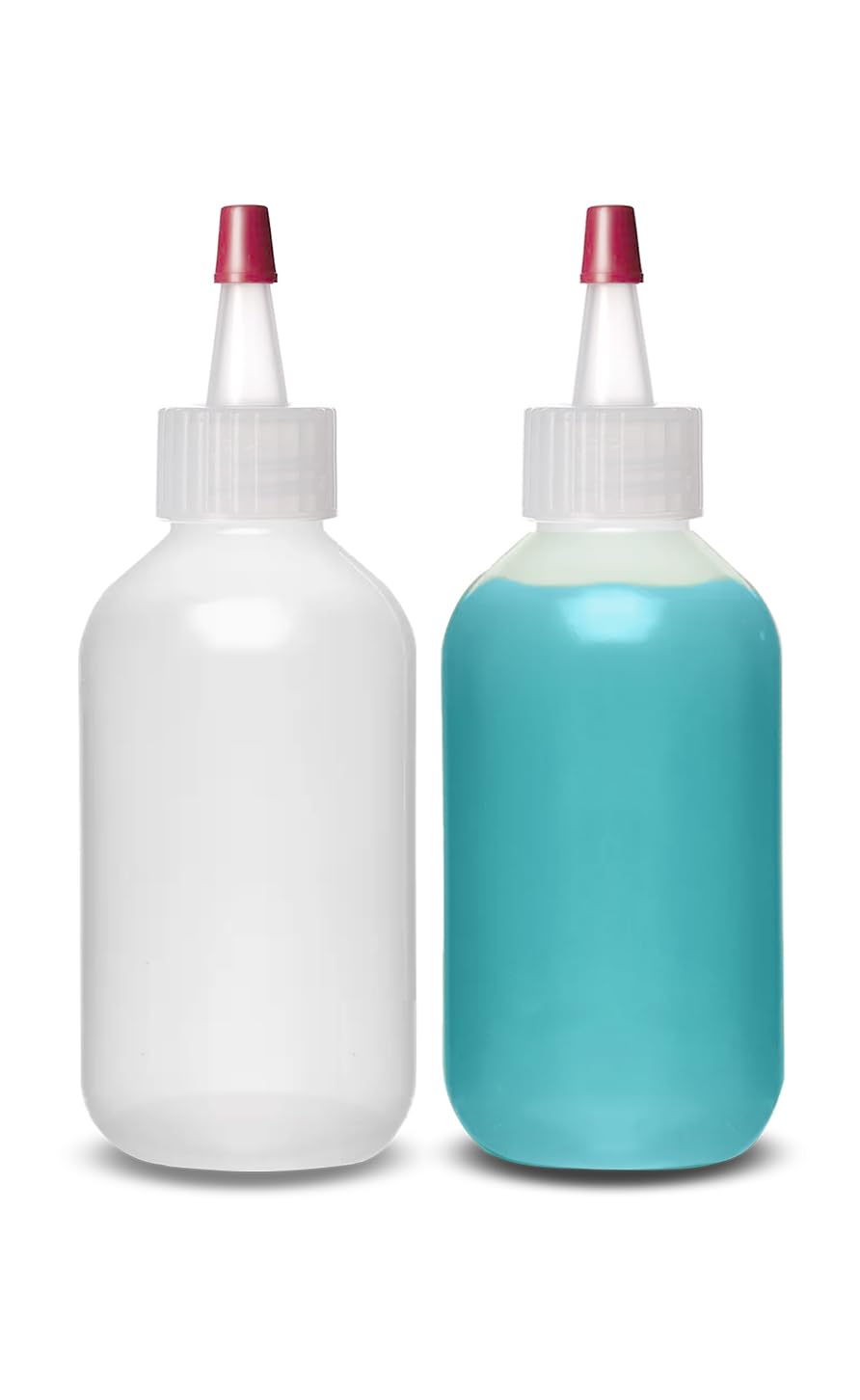 ljdeals 2 oz Plastic Squeeze Bottles with Yorker Caps, for condiments, glues, hair color, craft, sauce and more, Pack of 2, BPA Free, Made in USA