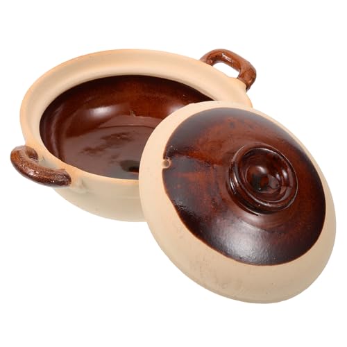Garneck Bandeja Para Hornear Con Ajo Olla De Barro Con Tapa Esenciales De Cocina Cacerola Maceta De Barro Cazuela Casera Olla a La Cazuela s De o Para Cocinar Bibimbap Arcilla