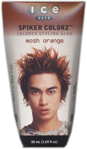 Ice Hair - Spiker Colorz Colored Styling Glue, Mosh Orange, 1.69 FL OZ