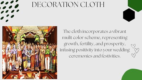 Image of Srinivasa Kalyanam Backdrop Cloth Traditional Pooja Backdrop Cloth 8x8 feet (Balaji kalyanam 8x8 feet) (Knit Fabric) sankranti bhogi Pallu Backdrop Decoration