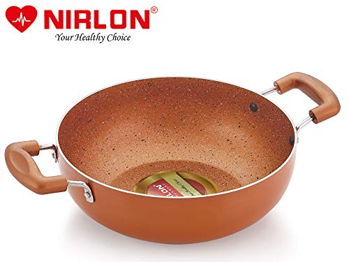 Image of Nirlon Aluminium Non Stick Dishwasher Safe Induction Base Deep Kadhai