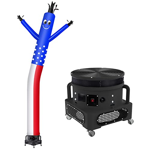 Image of MOUNTO 20ft Air Inflatable Tube Guy Puppet Dancing Man with 1HP Blower Complete Set (US-Flag)