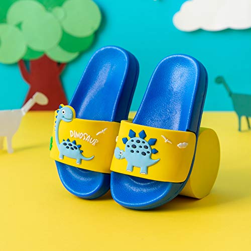 Image of MEMON Toddler Little Kids Dinosaur Beach /Pool /Shower Slides /Anti-Skid Home Bath Slippers /Cute Summer Outdoor Shoes for Girls and Boys
