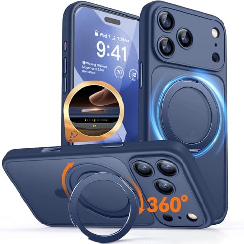 CANSHN 360° Ständer für iPhone 17 Pro Hülle, Matt Dunkelblau