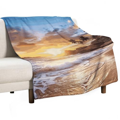 Couverture polaire coucher de soleil pour réchauffer les cœurs au salon ou au lit