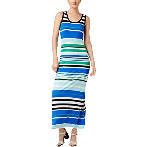 Calvin Klein Women's Sleeveless Stripe Maxi Dress, Manganese Combo, Large